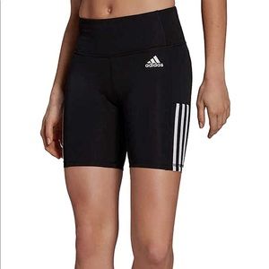 ADIDAS Womens 3 Stripe High Waist Bike Shorts